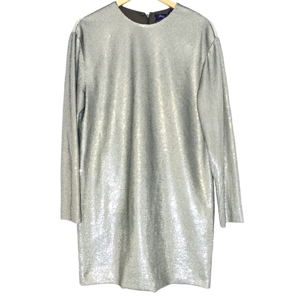 NWT Ralph Lauren Purple Label Runway Collection Silver Sequin Sheath Dress 8 - Picture 8 of 15